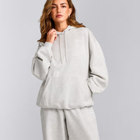 Foundations Cosy Oversized Hoodie | Light Gray Marl