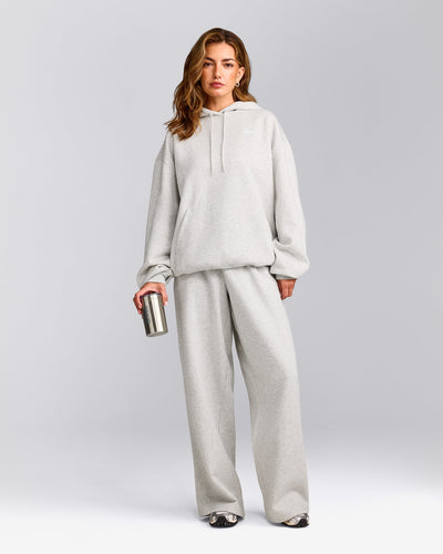 Foundations Cosy Oversized Hoodie | Light Gray Marl