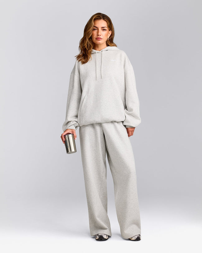 Foundations Cosy Oversized Hoodie | Light Gray Marl