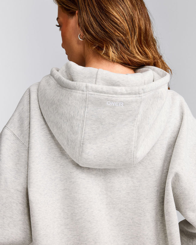 Foundations Cosy Oversized Hoodie | Light Gray Marl
