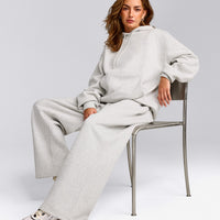 Foundations Cosy Oversized Hoodie | Light Gray Marl