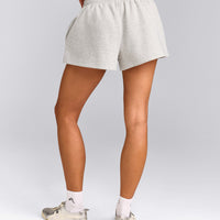 Foundations Cosy Oversized Shorts | Light Gray Marl