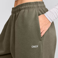 Foundations Cosy Oversized Straight Leg Sweatpants | Alpine Green