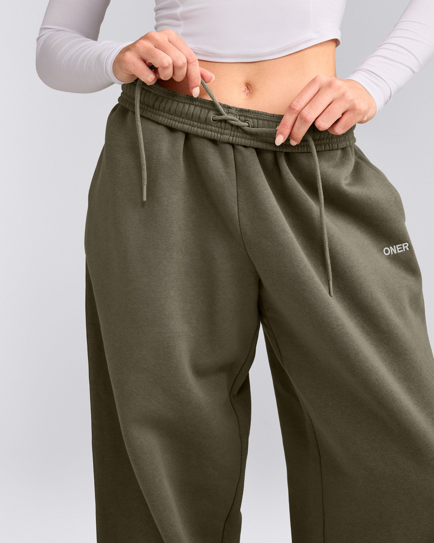 Foundations Cosy Oversized Straight Leg Sweatpants | Alpine Green