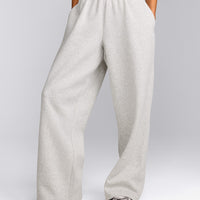 Foundations Cosy Oversized Straight Leg Sweatpants | Light Gray Marl