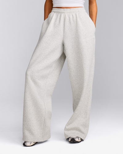 Foundations Cosy Oversized Straight Leg Sweatpants | Light Gray Marl