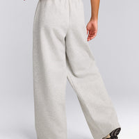 Foundations Cosy Oversized Straight Leg Sweatpants | Light Gray Marl