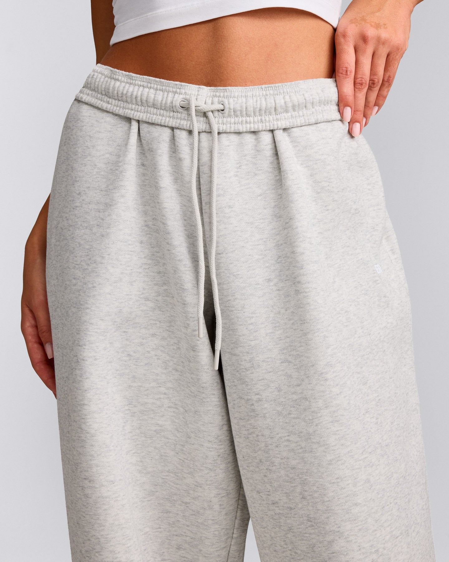 Foundations Cosy Oversized Straight Leg Sweatpants | Light Gray Marl