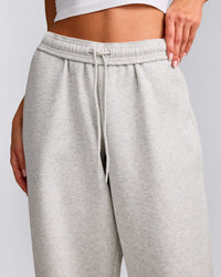 Foundations Cosy Oversized Straight Leg Sweatpants | Light Gray Marl