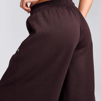 Foundations Cosy Oversized Straight Leg Sweatpants | Plum Brown