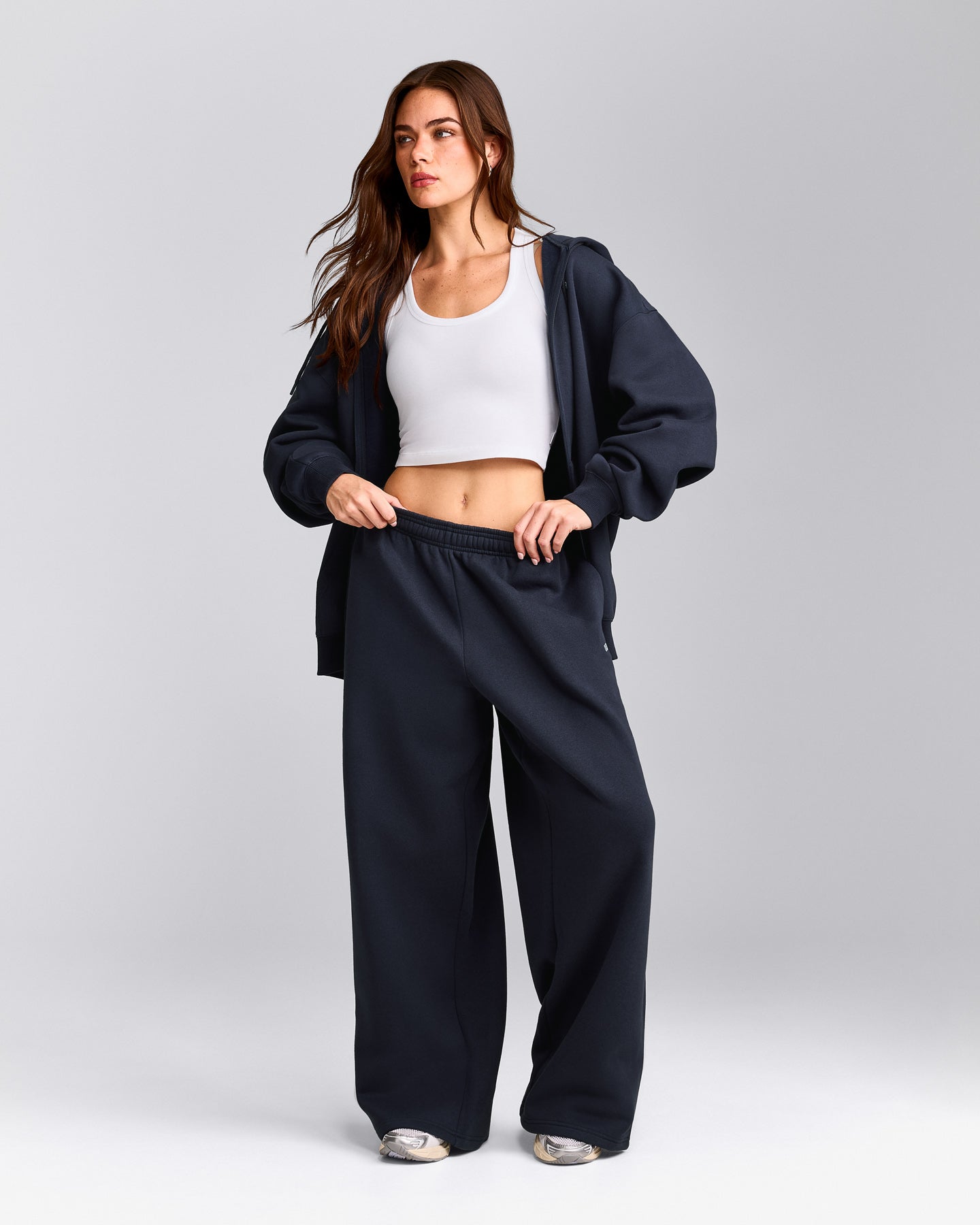 Foundations Cosy Oversized Straight Leg Joggers | True Blue