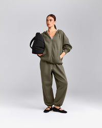 Foundations Cosy Oversized Zip Up Hoodie | Alpine Green