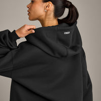 Foundations Cosy Oversized Zip Through Hoodie | Soft Black