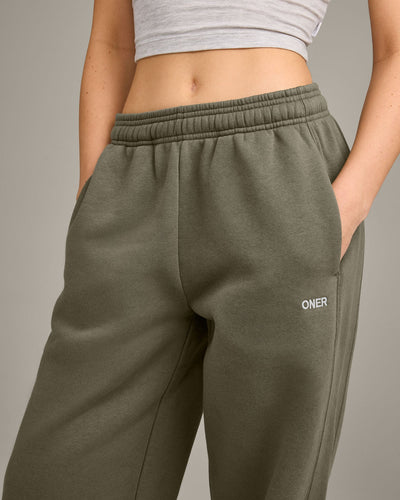 Foundations Cosy Straight Leg Joggers | Alpine Green