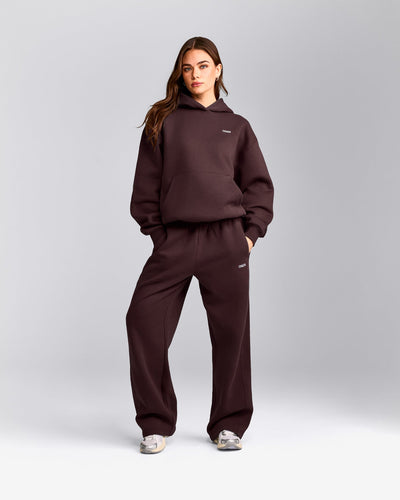Foundations Cosy Straight Leg Sweatpants | Plum Brown