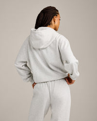 Foundations Cosy Zip Through Hoodie | Light Grey Marl