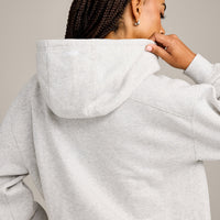 Foundations Cosy Zip Through Hoodie | Light Grey Marl