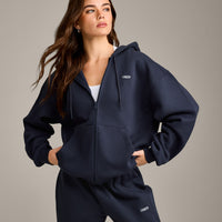 Foundations Cosy Zip Through Hoodie | True Blue