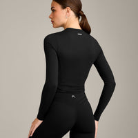 Mellow™ Motion Crew Neck Long Sleeve Mid Top | Black