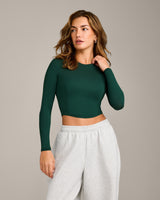 Mellow™ Motion Crew Neck Long Sleeve Mid Top | Racing Green