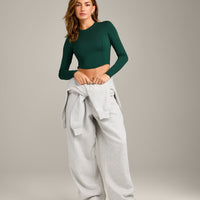 Mellow™ Motion Crew Neck Long Sleeve Mid Top | Racing Green