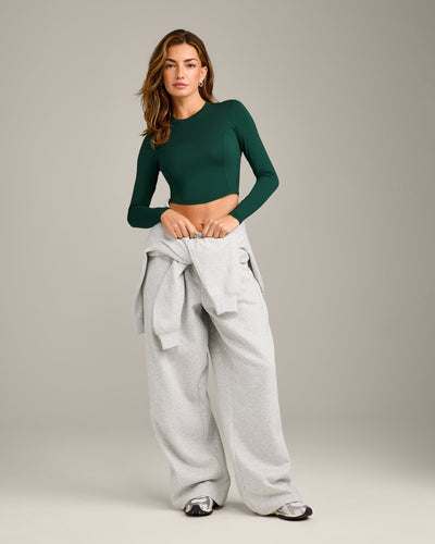 Mellow™ Motion Crew Neck Long Sleeve Mid Top | Racing Green