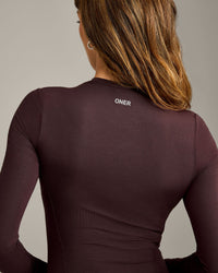 Mellow™ Motion Crew Neck Long Sleeve Top | Plum Brown
