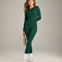 Mellow™ Motion Crew Neck Long Sleeve Top | Racing Green