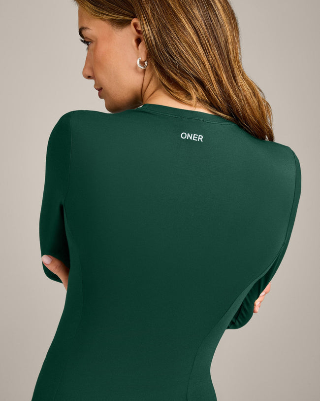 Mellow™ Motion Crew Neck Long Sleeve Top | Racing Green
