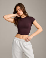 Mellow™ Motion Crew Neck Mid Top | Plum Brown