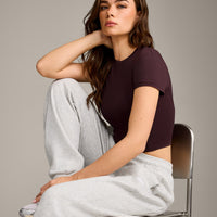 Mellow™ Motion Crew Neck Mid Top | Plum Brown