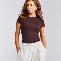 Mellow™ Motion Crew Neck Top | Plum Brown