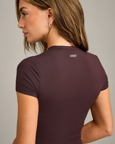Mellow™ Motion Crew Neck Top | Plum Brown