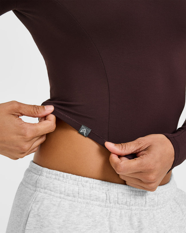 Mellow™ Soft Mid Long Sleeve Top | Plum Brown