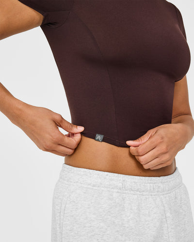 Mellow™ Soft Mid Short Sleeve T-Shirt | Plum Brown