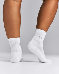 Mid Crew Socks 3 Pack | White