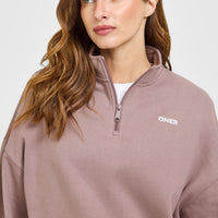 Mid Weight 1/4 Zip Sweatshirt | Dusty Purple