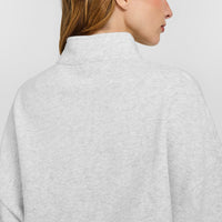 Mid Weight 1/4 Zip Sweatshirt | Light Grey Marl