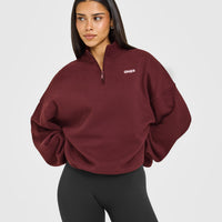 Mid Weight 1/4 Zip Sweatshirt | Rosewood
