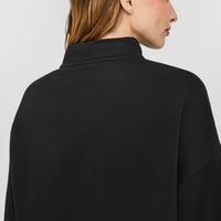 Mid Weight 1/4 Zip Sweatshirt | Soft Black