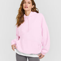Mid Weight Relaxed Hoodie | Chalk Pink