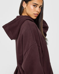 Mid Weight Relaxed Hoodie | Plum Brown