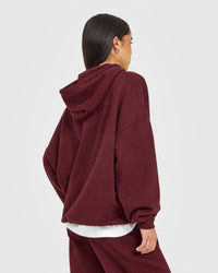 Mid Weight Relaxed Hoodie | Rosewood
