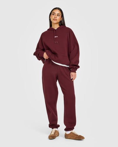 Mid Weight Relaxed Joggers | Rosewood
