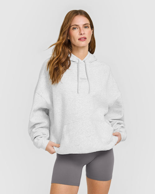 Oner Modal Mid Weight Relaxed Hoodie | Light Grey Marl