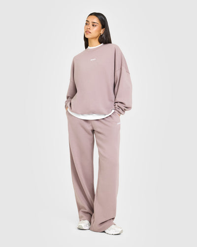 Mid Weight Relaxed Straight Leg Joggers | Dusty Purple