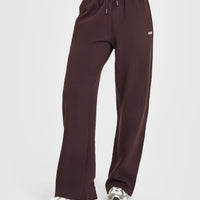 Mid Weight Relaxed Straight Leg Joggers | Plum Brown