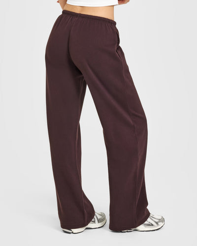 Mid Weight Relaxed Straight Leg Joggers | Plum Brown