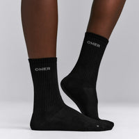 Long Crew Socks 1 Pack | Black