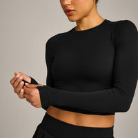 Oner Seamless Fitted Long Sleeve Top | Black